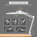LED Nail Desk Lamp with Clamp, 117PCS LEDs, 2200 Lumens 20 Inch Metal Swivel Arm Dimming Task Lamp for Reading,Desktop Office,Workbench,Architect,Sewing,Study,Home Craft and Nail(White)