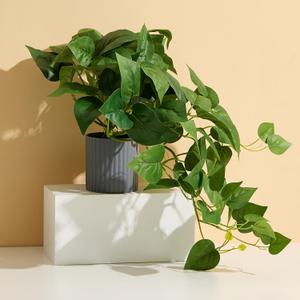 Lifelike Artificial Pothos Plant - Fake Hanging Indoor Plants in Pot, Realistic Devil's Ivy for Home Office Decor, No Maintenance Fake Potted Plants