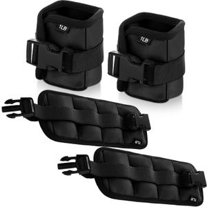 2 Pairs Ankle Wrist Weights for Land or Aquatic Exercise Aqua Cuffs Aqua Aerobics Fitness Bands for Ankle and Wrist Adjustable Weights for Swimming Pool Workout Equipment (1lb, Black)