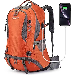G4Free 50L Hiking Backpack Waterproof Daypack Outdoor Camping Climbing Backpack with Rain Cover for Men Women