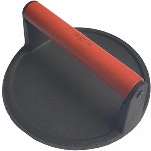 Burger Press 6.6" Round Heavy-Duty Cast Iron Smash Meat Steak with Wood Handle for Blackstone Weber Treager Griddle Grills (YPX) (6.5" Round)