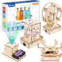 Poraxy 4 in 1 STEM Kits for Kids Age 8-10, Science Kits Building Projects for Kids, STEM Toys for Boys Girls Age 8-13, 3D Puzzles Educational Craft 8-12, Birthday Gifts for 6 7 9 10 11 12 13 Year Old