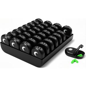 XL Monthly Pill Organizer 2 Times A Day, AM/PM One Month Pill Box 28 Day,Daily Pill Case Large 4 Week Big Compartments for Pills Vitamin Fish Oil Supplements (Black)