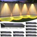 Solar Fence Lights Outdoor, 10 Pack Warm/Neutual/Cool White Fence Lights Solar Powered with 2 LED, IP65 Waterproof, Deck Lighting for Backyard, Patio, Wall, Railing, Pool, Stair