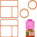 2 x 4 Packs Lid Seal Gasket For Omiebox,Omie Box Accessories for Kids Lunch Box Boxes, Food Grade Safe Silicone Rubber Seals (Orange)