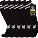 YMYDYFC Kids Soccer Socks Cushion Cotton Compression Socks Baseball Sock For Youth Toddler Boys Girls Men Women Knee High Sock Black_3pack Small (4-8Years)