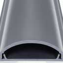 Cord Cover Floor 34in (2 x L17in), Large Capacity Floor Cable Cover, Hard PVC Cord Hider, Wire Cable Management Raceway, Grey, Cord Cavity - 1.8"(W) x 0.6"(H)