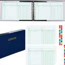 Skyygemm Ring Ledger Binder with 200 Pcs 5"x8.5" Ledger Sheets Small Index Tabs for Bookkeeping Accounting Business with Debit Credit Balance Columns(Blue Cover, White Sheets)