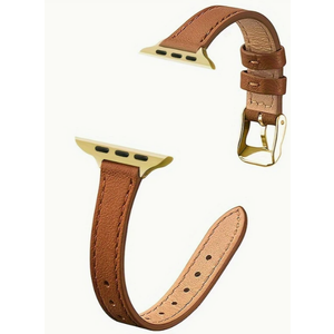 Leather Slim Waistband Watch Strap, Compatible with Apple Watch Series 8/7/6/5/4, Tang Buckle Clasp