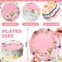 Umigy 120 Pcs Summer Floral Party Plates 7 Inch Floral Paper Plates, Summer Flower Disposable Decorative Tableware for Birthday Wedding Baby Shower Tea Party Bridal Shower