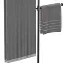 40" Free Standing Towel Rack for Bathroom with Weighted Marble Base, Height Adjustable & 360 Swivel Bars, Taller Rustproof 304 Stainless Steel, 2-Tier Floor Towel Stand for Bathtub