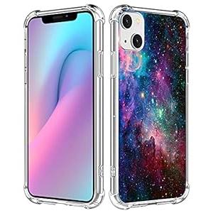 Space Galaxy Nebula Phone Case for iPhone 13 - CCLOT Cover Compatible with iPhone 13 Amazing Purple Space Galaxy Nebula Scene View Colorful Drop Resistant (TPU Protective Heavy Duty Bumper)