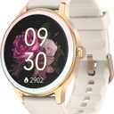 Smart Watch for Women, iPhone & Android Compatible, Heart Rate SPO Sleep & Womens Health Tracking, 100+ Sports Modes, Waterproof Fitness Smartwatch with Custom Watch Faces & Long Battery Life (Gold)