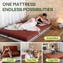 ZonLi Japanese Floor Futon Mattress Twin Size 75"x 39", 100% Cotton Cover 2.5'' Thicken Tatami Mattress, Foldable Sleeping Pad, Portable Dormitory Tatami Mat, Roll Up Floor Lounger Bed for Adult (Cinnamon)