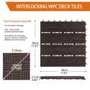 Polymer Interlocking Composite Deck Tiles Outdoor(10Pcs,Coffee)