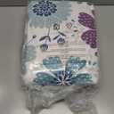 Amazon Basics 2-Piece Soft, All-Season Microfiber Kids' Comforter and Pillow Sham Set, Twin, Purple Flowers, Bluish Pink