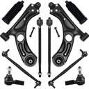 AUQDD 10Pcs Front End Suspension Kit Fit For 2012-2015 2016-2020 Chevy Sonic, 2 Lower Control Arm w/Ball Joint 2 Sway Bar Link 4 Outer & Inner Tie Rod End (# K622426 K622428 K750630 EV800936 ES800929)