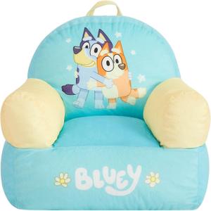 Bluey Kids Sofa Bean Bag Armchair, Soft Plush Lounge Chair for Bedroom or Playroom, 17 inches x 17 inches x 20 inches