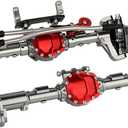 CNC Anodized Complete Front & Rear Portal Axle for 1/10 RC Crawler Car Axial SCX10 II Deadbolt 90046 90047 SCX10 90028 90027 Metal Upgrade Parts (Titanium)