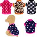 Rbenxia 4 Pieces Dog Fleece Sweaters Puppy Warm Sweater Doggie Sweatshirt Soft Fleece Dog Pajamas Puppy Clothes Winter Dogs Outfits for Small Dogs Cat Pets (Medium)