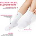 2 x COOLMATE Women's Scrunch Crew Socks, Slouchy Mid Calf Boot Socks, 3 Pairs Slouch Socks, US Size 6-10