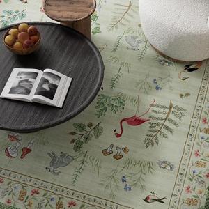 5x7 Area Rugs for Living Room: Washable Rug for Bedroom Vintage Rugs Stain Resistant Non Slip Low Pile Soft Lightweight Indoor Carpet for Kitchen Dining Room Nursery Kids Room Farmhouse