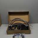 Roman Bathtub Faucet Set with Sprayer 5 Hole Waterfall Bathroom Tub Faucet Set Widespread Tub Filler Faucet Deck Mounted Bathtub Faucet Set with Valves, Matte Black