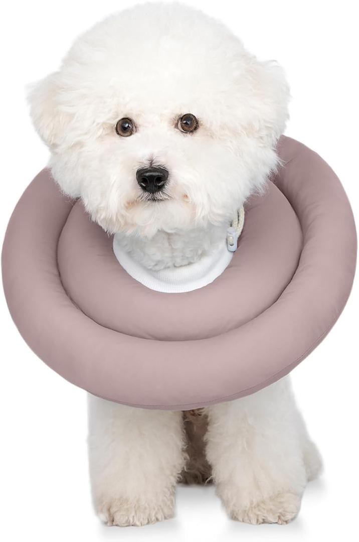 Comfortable Adjustable Soft Dog Cone Alternative After Surgery - Elizabethan Donut Collar for Cats, Medium & Small Dogs - Different Sizes (S(Neck Girth:3.1-9.4" Height:5.0-6.4"), PINK)