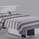 Clover Queen Size Murphy Bed Cabinet with Gel Memory Foam Mattress - White