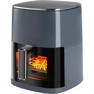OLIXIS Air Fryer 6 Quart with Window Square Air Fryer 12-in-1 Air Fry, Roast, Reheat, Dehydrate, Bake, Steam, Fries, Custard, Chicken, Wings, Sea Food, Vegetabels,400F Grey