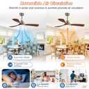 52inch silent ceiling fan with remote control, in antique bronze and walnut