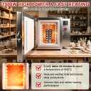1500W Electric Kiln Pottery, 800℃/1472℉ Temperature Control Jewelry Kiln