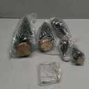 Mini Christmas Tree with Lights, Small Table Top Decorations, Desktop Miniature Pine Tree Xmas Holiday Decor Indoor Home, Bottle Brush Trees with Wooden Base, 5 Pcs with Light