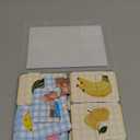 48 Food Matching Puzzles with Error-Correction Mechanism Pre-Primer in 2 Pieces, Perfect for Preschool Learning (24 Blocks Double Sided)