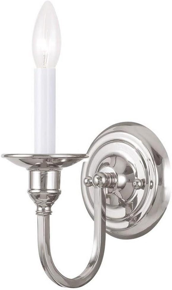 Livex Lighting 5141-35 Cranford 1-Light Wall Sconce, Polished Nickel
