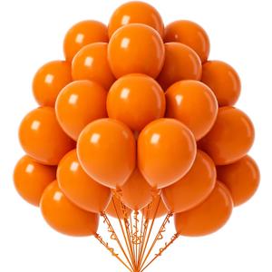 FOTIOMRG Orange Balloons 12 inch, 50 Pack Burnt Orange Latex Party Balloons Helium Quality for Birthday Graduation Baby Shower Halloween Christmas Wedding Party Decorations (Orange)
