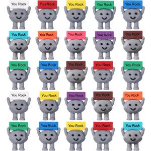 Gejoy 25 Pcs Mini Rocks Figures Motivational Message Decorations for Graduation Birthdays Employee Gifts Dollhouse Decor