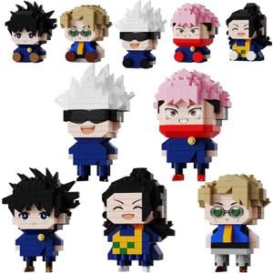 JESGO 5 JJK Jujutsu Battle Figures Building Blocks Set, 2IN1 Sitting&Standing Cute Top Popular Spell Kaisen Characters Brick Micro Headz, Japanese Manga Merch Ideal Gift for Fans Adult Teen 961PCS