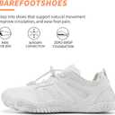 Barefoot Shoes for Men and Women | Wide Toe Box & Zero-Drop Sole for Natural Movement | Minimalist Trail Running, Hiking & Water Sports Shoes | Flexible, Lightweight & Non-Slip (9.5 Women/7.5 Men, Color_white)
