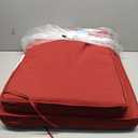 downluxe Waterproof Outdoor Chair Cushions Set of 2, 19" x 19" x 3" Patio Chair Cushion with Non-Slip Ties & Handle, Square Outdoor Cushion for Patio Furniture with Removable Cover, Red