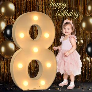 3FT Marquee Numbers, Light Up Numbers 8 for 8th 18th 48th Birthday Decorations, Big Numbers for Party Decorations, Large Light Up Numbers for Party Decor DIY Pre-Cut Foamboad Mosaic Numbers