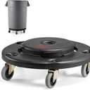 VEVOR Trash Can Dolly, Fit 20, 32, 44, 55 Gallon Containers, Round Trash Can Roller Base with 4 Lockable Wheels, 500lbs Weight Capacity, Heavy Duty Barrel Dolly, Multi-Functional Rolling Cart