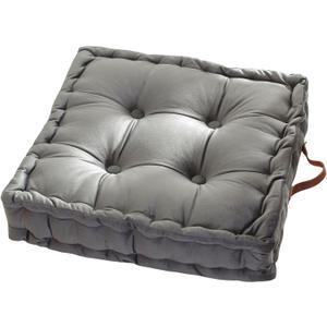 vctops Square Solid Color Velvet Seat Cushion with Handle Tufted Thicken Chair Pad Tatami Floor Pillow Cushion 16.5"x16.5"x4" Grey