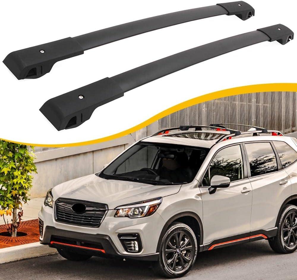 Cross Bars Roof Rack Fit for 2014-2024 Subaru Forester / 2013-2026 XV Crosstrek / 2012-2019 Impreza / 2022-2025 Outback Wilderness Cargo Carrier with Raised Side Rails