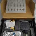 Iriber Shower Faucet Set Brushed Nickel,Push Button Diverter Bathtub Shower System with 2 in 1 Handheld, 6 Inch Dual Shower Head for 2 people Combo Trim Kit Wall Mount (Valve cartridge Included)