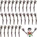 TOYANDONA 100pcs Snowman Hands for Crafts - Mini Plastic Antler Shaped Tree Branches Snowman Crafts Christmas Accessories for Party Favors Winter Xmas DIY Supplies