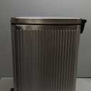 Home Zone Living 8 Gallon Kitchen Trash Can with Soft-Closing Lid and Step Pedal, Stainless Steel with Slim Ribbed Design for Home and Office, Silver, 30 Liters