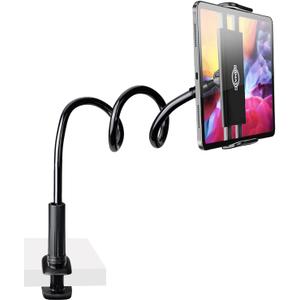 Gooseneck Tablet Phone Holder | Kindle Stand Holder for Bed | 33in Flexible Long Arm Clamp Clip Mount for iPhone, iPad, Switch, Galaxy Tabs, Kindle Fire, 4.7''-11'' Tablet Devices