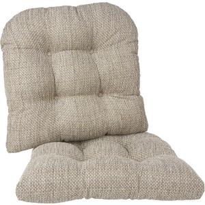 Klear Vu Gripper Overstuffed Universal Non-Slip Dining Chair Cushions for Kitchen Decor or Office Use, U-Shaped Skid-Proof Seat Pad, 15x15 Inches, 2 Count (Pack of 1), Waffle Natural