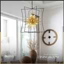 Modern 31.5" Black Gold Sputnik Chandelier for Dining Room Industrial Retro Geometric 16-Light Large Ceiling Pendant Light Fixture for Kitchen Bedroom Living Room Hallway Entryway Foyer
